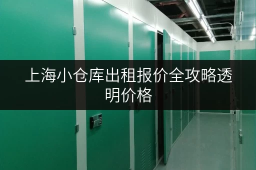 上海小仓库出租报价全攻略透明价格，省钱秘籍大公开！