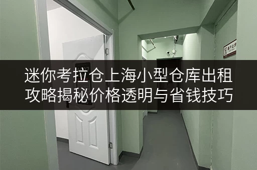 迷你考拉仓上海小型仓库出租攻略揭秘价格透明与省钱技巧 迷你考拉仓上海小型仓库出租攻略揭秘价格透明与省钱技巧