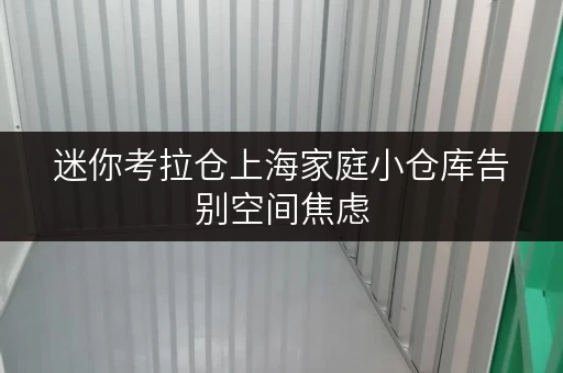 迷你考拉仓上海家庭小仓库告别空间焦虑,存取无忧的便捷生活 迷你考拉仓上海家庭小仓库告别空间焦虑,存取无忧的便捷生活