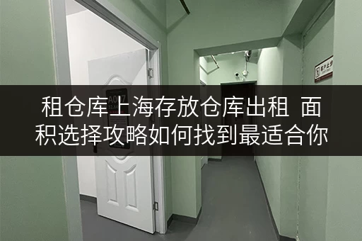 租仓库上海存放仓库出租 面积选择攻略如何找到最适合你的私人空间? 租仓库上海存放仓库出租 面积选择攻略如何找到最适合你的私人空间?