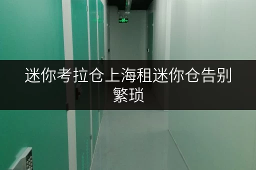 迷你考拉仓上海租迷你仓告别繁琐，随存随取，让生活更便捷！