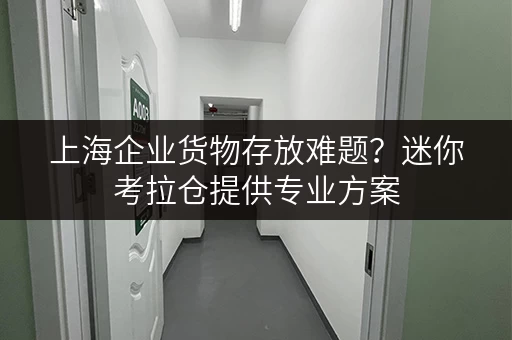 上海企业货物存放难题?迷你考拉仓提供专业方案 上海企业货物存放难题?迷你考拉仓提供专业方案