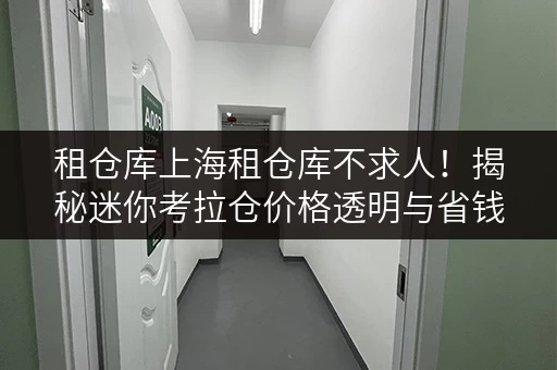 租仓库上海租仓库不求人!揭秘迷你考拉仓价格透明与省钱攻略 租仓库上海租仓库不求人!揭秘迷你考拉仓价格透明与省钱攻略