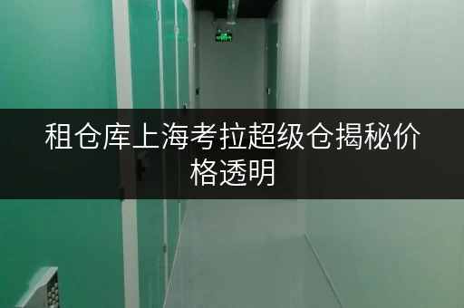 租仓库上海考拉超级仓揭秘价格透明,教你如何省钱租迷你仓 租仓库上海考拉超级仓揭秘价格透明,教你如何省钱租迷你仓